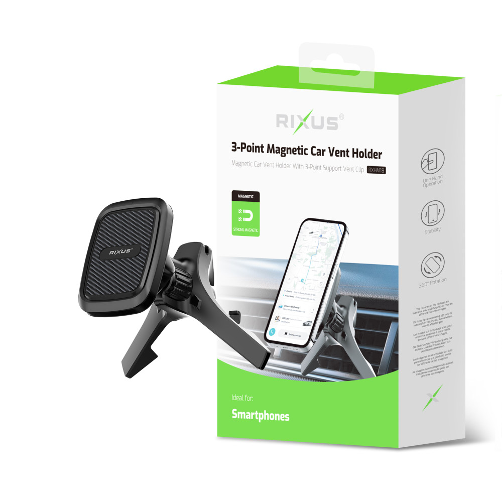 Rixus Magnetic Car Air Vent Phone Holder for Mercedes RXHM18 - Black