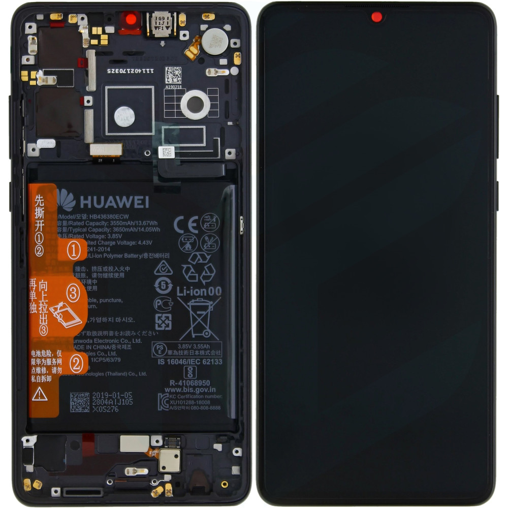 Huawei P30 OEM Service Part Screen Incl. Battery New Edition (02354HLT) - Black