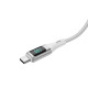 Rixus Braided USB-C To USB-C Cable With LED Display RXUC29C - White