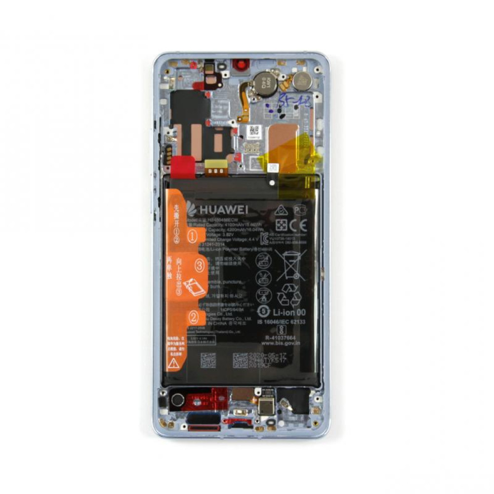 Huawei P30 Pro / P30 Pro New Edition OEM Service Part Screen Incl. Battery (02355MUR) - Frost Silver
