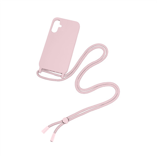 Rixus For Samsung Galaxy A05 A055F TPU Necklace Cord Cover Pink