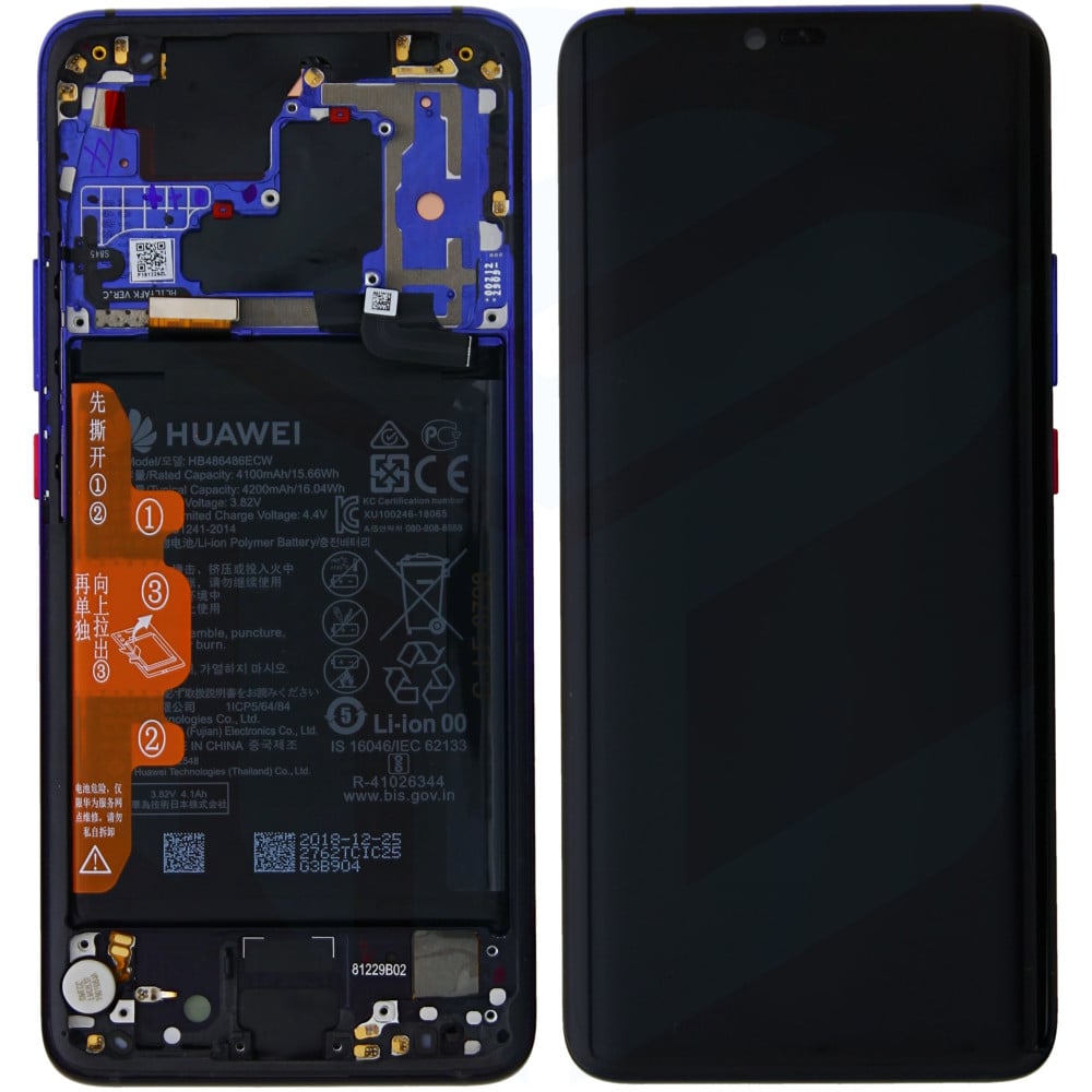 Huawei Mate 20 Pro 02352GGC (LYA-L09/ LYA-L29) OEM Service Part Screen Incl. Battery - Twilight/ Purple