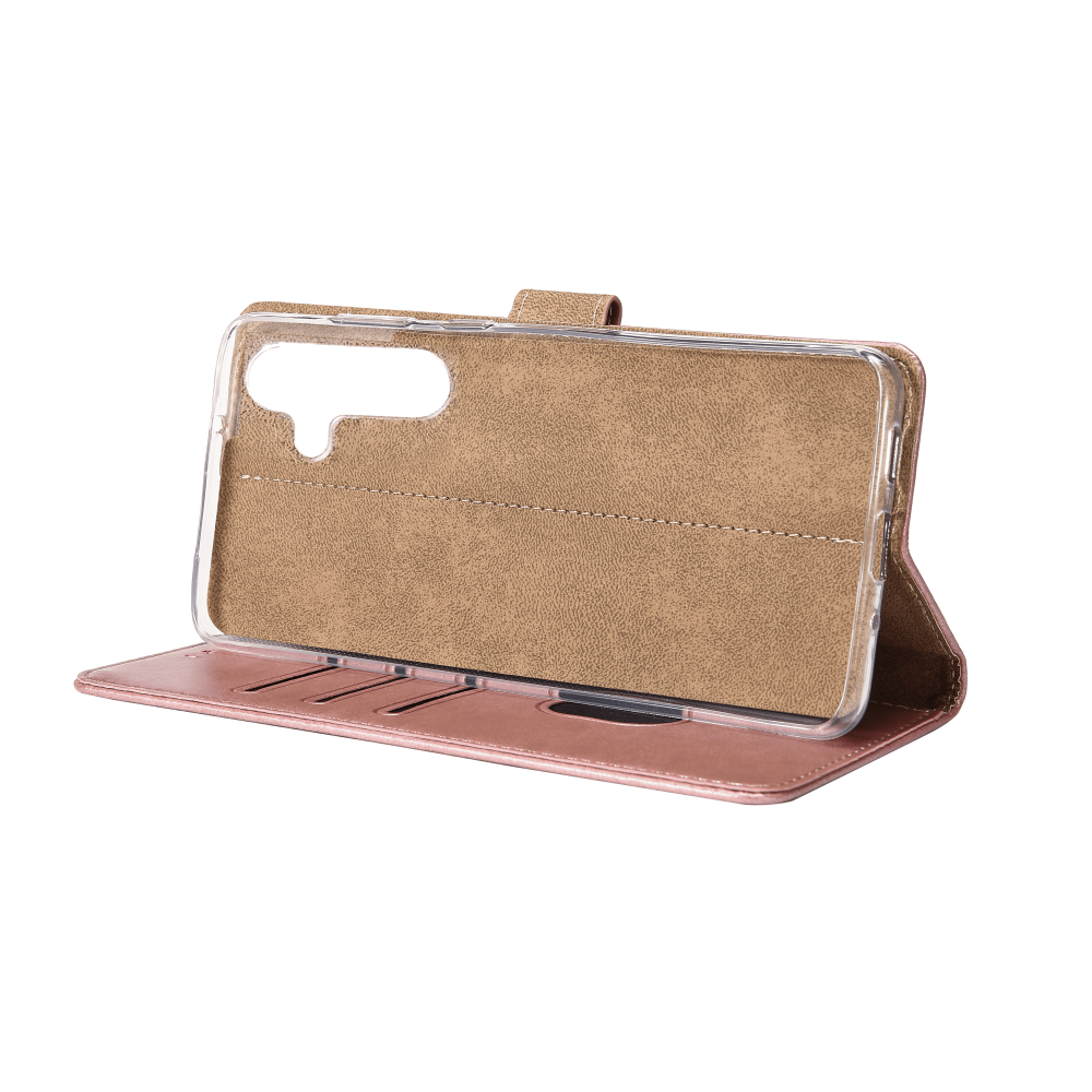Rixus Bookcase For Samsung Galaxy A25 5G Pink