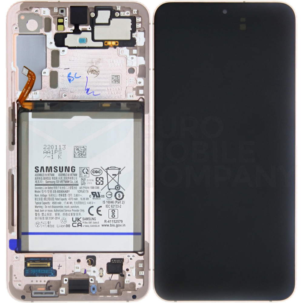 Samsung Galaxy S22 Plus (SM-S906B) Display Complete + Battery GH82-27499D - Pink Gold