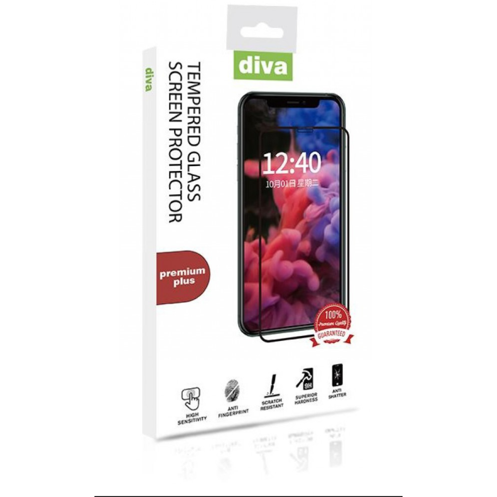 Diva Premium Plus Glass Protector For P40 Lite - Black