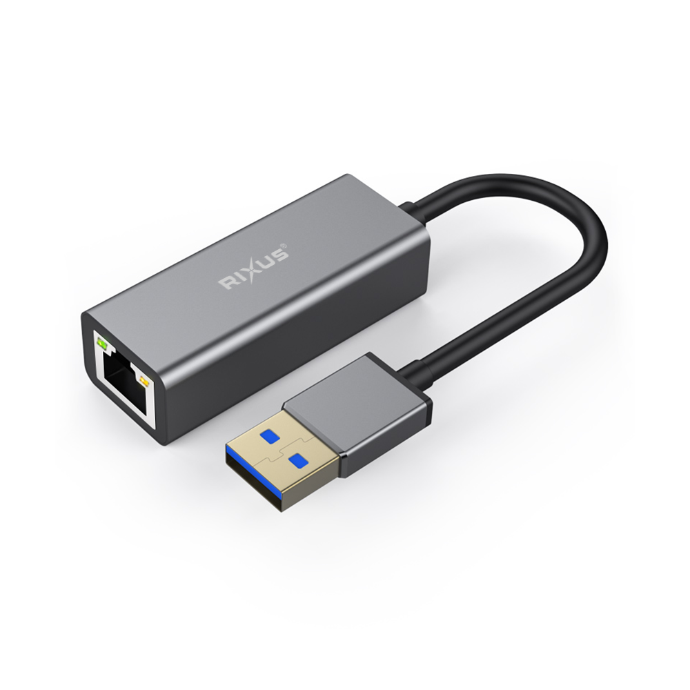 Rixus USB to Ethernet Gigabit Adapter RXEA02 - Grey