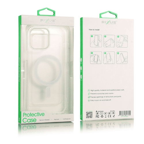 Rixus Magnetic Case For iPhone 11 Pro - Transparent