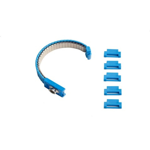 Killstat Metaal Verstelbare RVS Polsband blauw 10mm drukknop