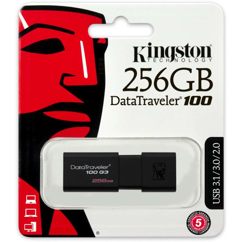 Kingston 256GB DataTraveler 100 G3 DT100G3/256GB USB 3.1 Flash Drive