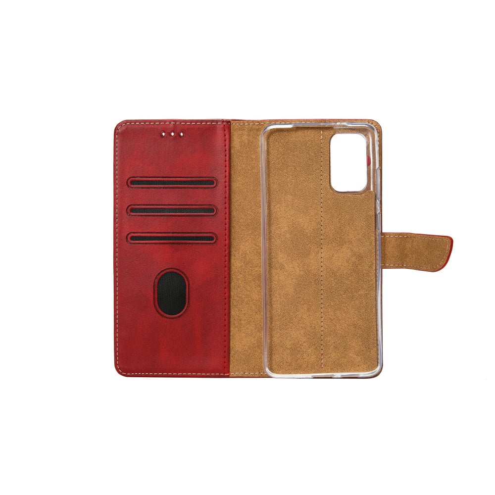 Rixus Bookcase For Samsung Galaxy S10 Plus (SM-G975F) - Dark Red