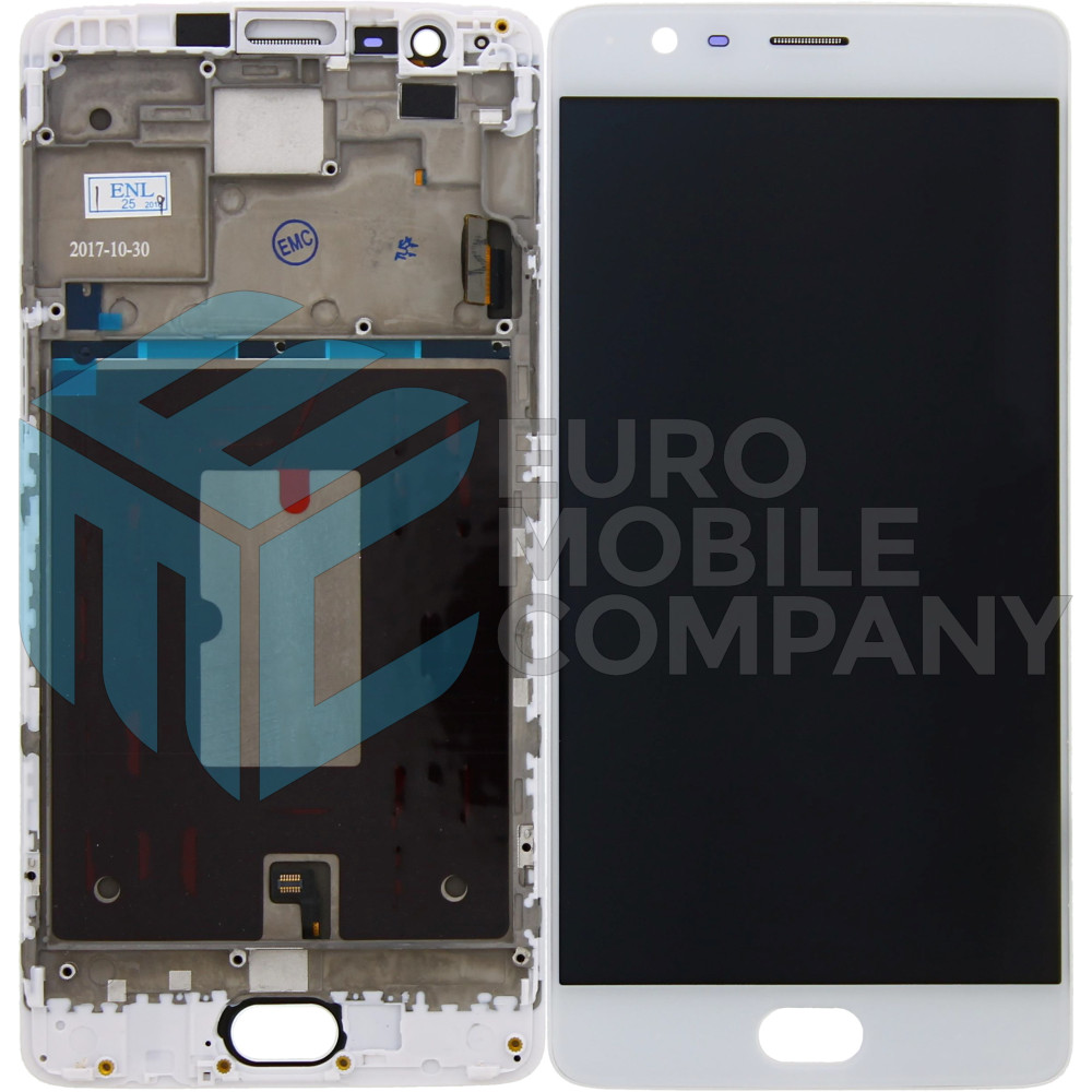 OnePlus 3 / 3T Display + Digitizer + Frame OEM - White