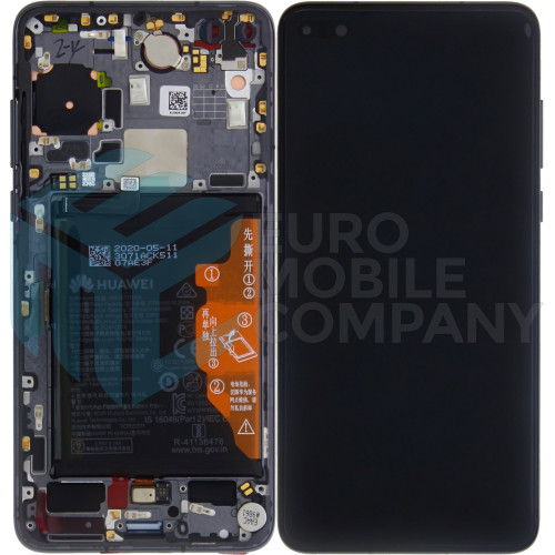 Huawei P40 (ANA-NX9) OEM Service Part Screen Incl. Battery (02353MFA) - Black