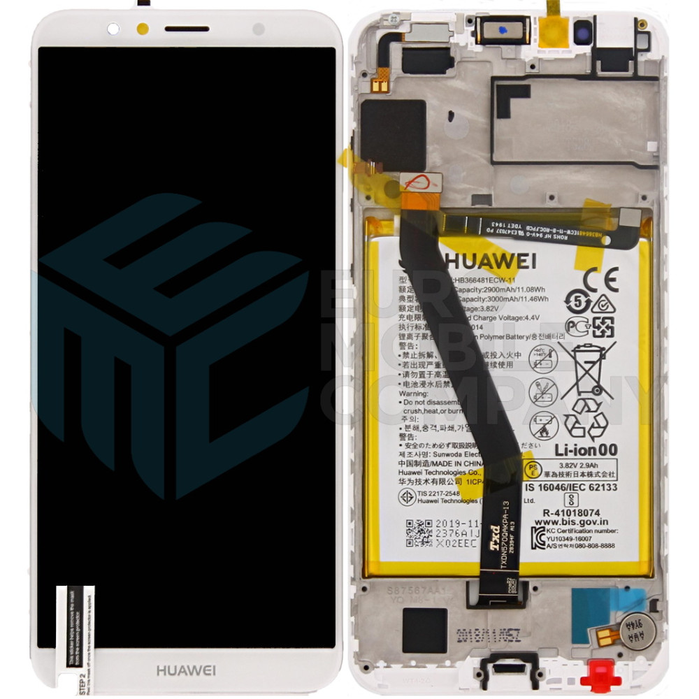 Huawei Y6 2018 / Honor 7A OEM Service Part Screen Incl. Battery (02351WLK) - White