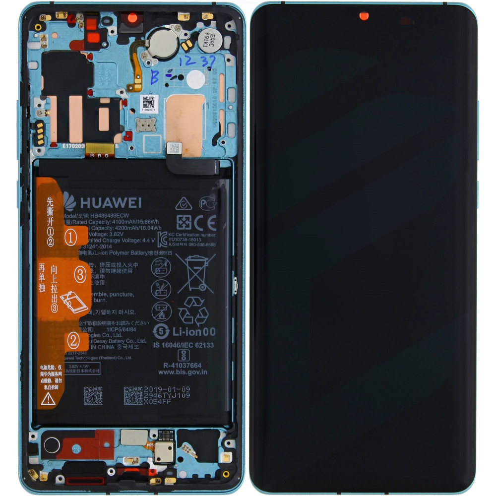 Huawei P30 Pro OEM Service Part Screen Incl. Battery (02352PGE) - Aurora Blue