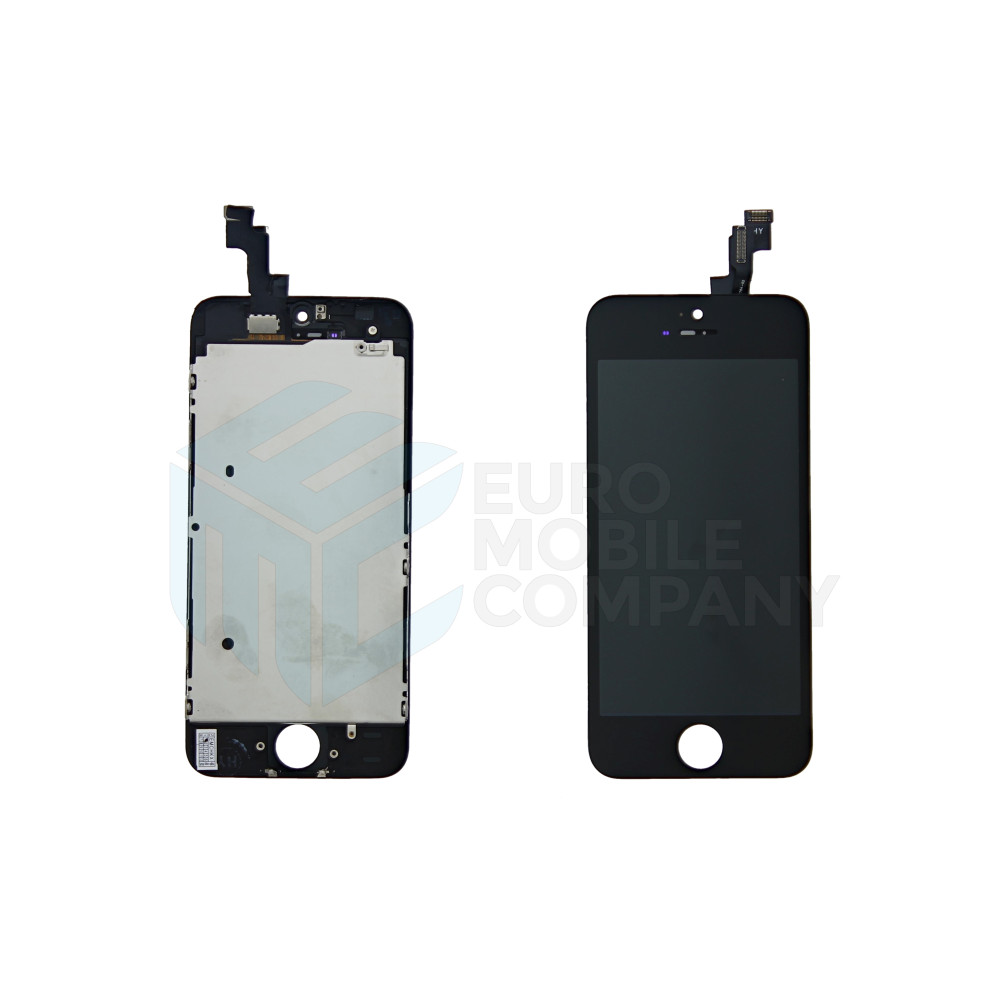 iPhone 5S/SE Display + Digitizer, +Metal Plate A+ High Quality - Black