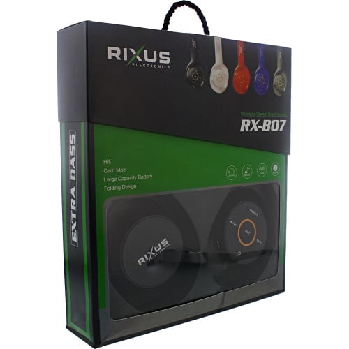 RIXUS Wireless Stereo Headphones On-Ear Extra Bass RX-B07 - Black