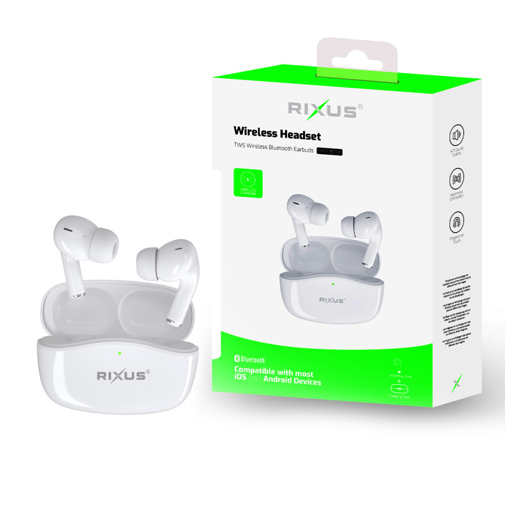 Rixus Crystal Clear Wireless Headset RXBT809A ( White )