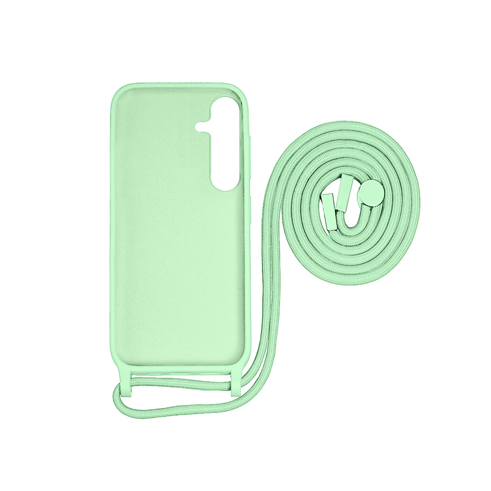 Rixus For Samsung Galaxy S24 Plus 5G S926B TPU Necklace Cord Cover Matcha