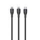 Rixus Two-For-Three Fast Charging Cable RXUC23 - Black