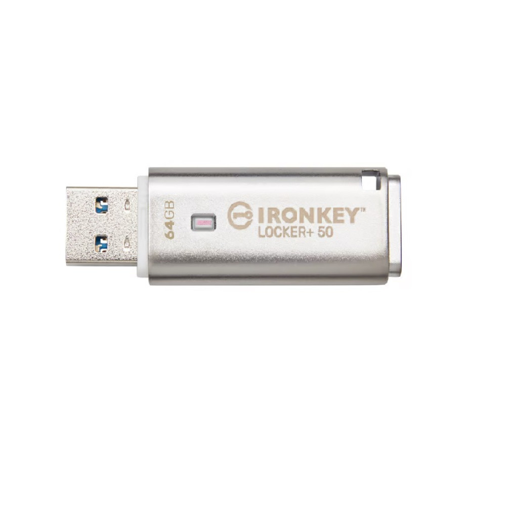 Kingston 64GB IronKey Locker Plus 50 AES Encrypted USB To Cloud - IKLP50/64GB
