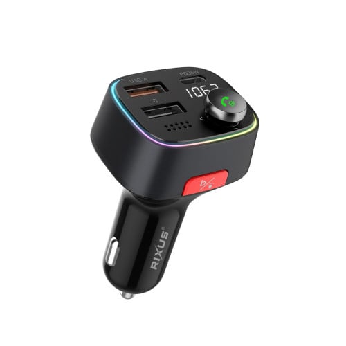 Rixus Car FM Bluetooth Transmitter RXBT28 - Black