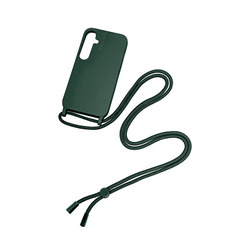 Rixus For Samsung Galaxy A15 5G TPU Necklace Cord Cover Dark Green
