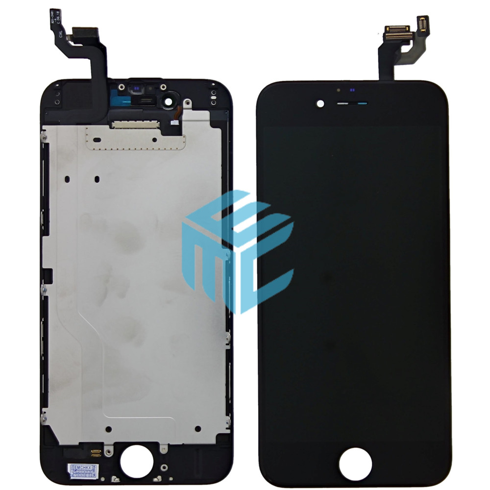 iPhone 6 Display + Digitizer + Metal Plate, OEM Replacement Glass - Black