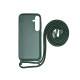 Rixus For Samsung Galaxy S24 Plus 5G S926B TPU Necklace Cord Cover Dark Green
