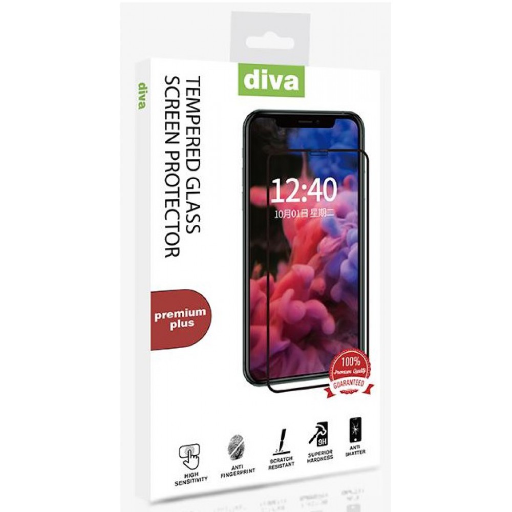 Diva Premium Plus Glass Protector For iPhone 13 Pro Max - Black