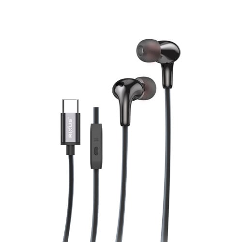Rixus Stereo In-Ear Type-C Wired Earphone RXHD27C - Black