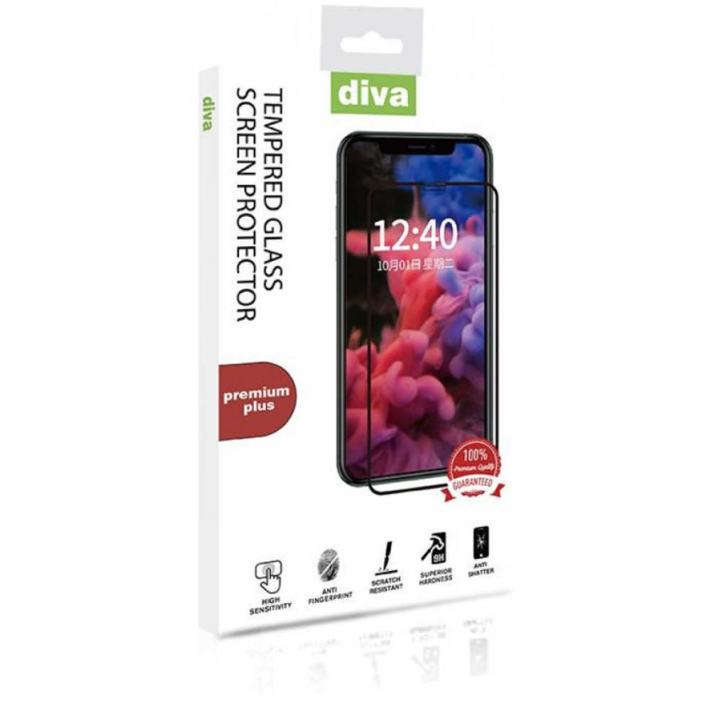 Diva Premium Plus Glass Protector For Huawei P Smart 2021 - Black