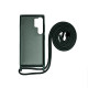 Rixus For Samsung Galaxy S24 Ultra 5G S928B TPU Necklace Cord Cover Dark Green