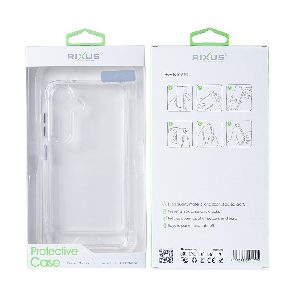 Rixus For Samsung Galaxy A15 5G Anti Shock Case Transparent