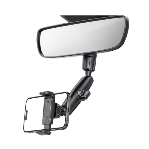 Rixus 360° Rear View Mirror Phone Holder Mount RXHW65 - Black