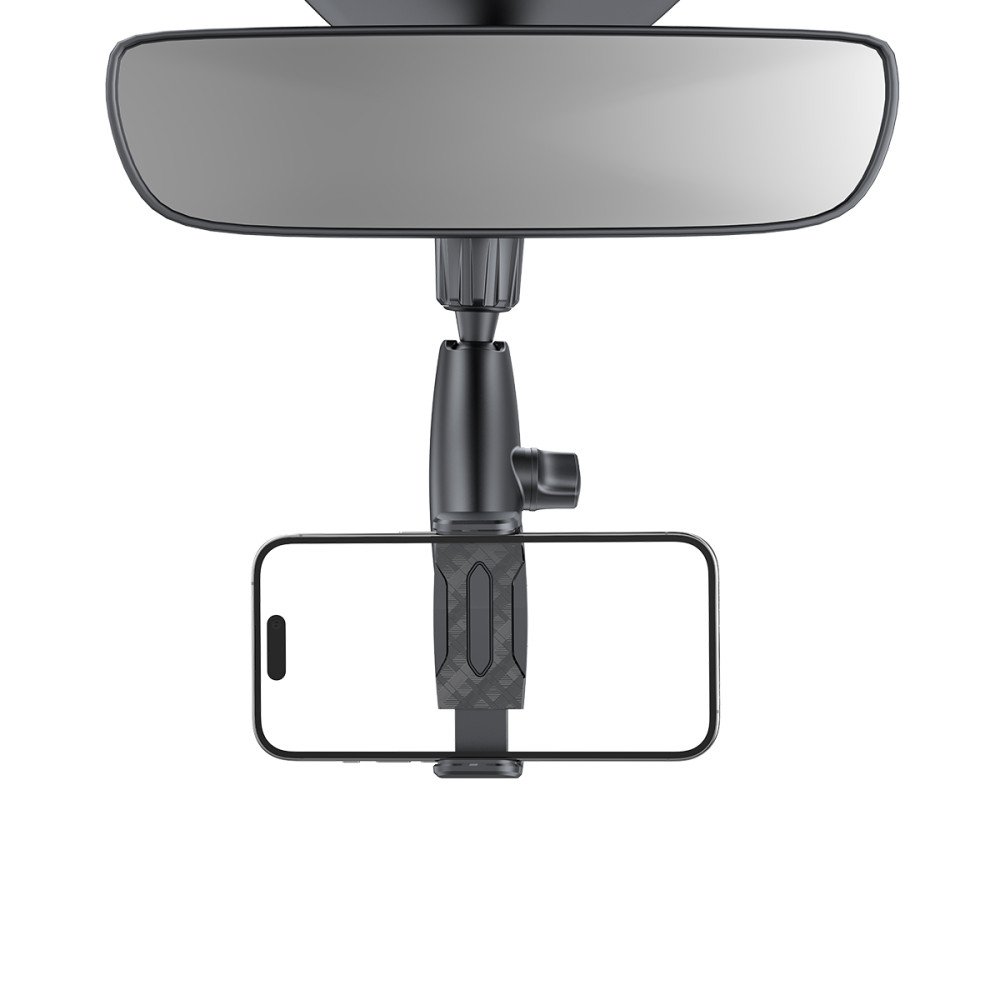 Rixus 360° Rear View Mirror Phone Holder Mount RXHW65 - Black