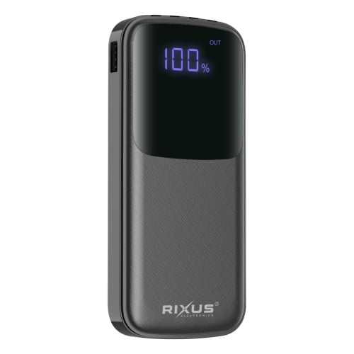 Rixus Powerbank 10000 mAh with 4 build in cables RXPB36B - Black