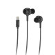 Rixus Lightning Wired Earbud Type Headphone With Microphone RXHD56L - Black