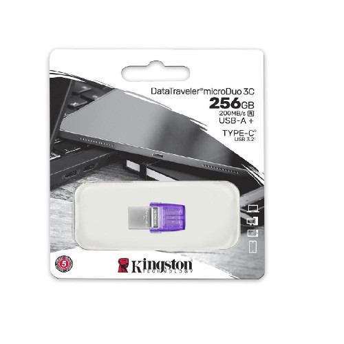 Kingston 256GB DataTraveler microDuo 3C 200MB/s Dual (USB-A + USB-C) - DTDUO3CG3/256GB