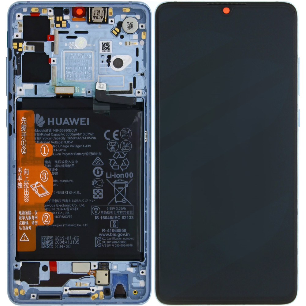Huawei P30 OEM Service Part Screen Incl. Battery New Edition (02354HMF) - Breathing Crystal