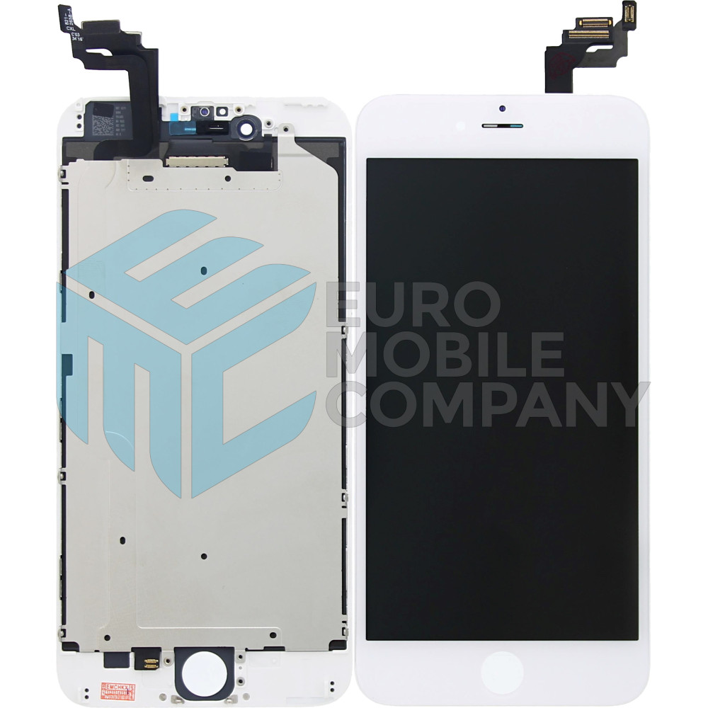 iPhone 6 Plus Display + Digitizer + Metal Plate, Complete OEM Replacement Glass - White