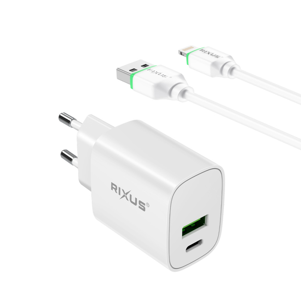 Rixus Quick Charge PD to Lightning + USB slot 20W RX90A